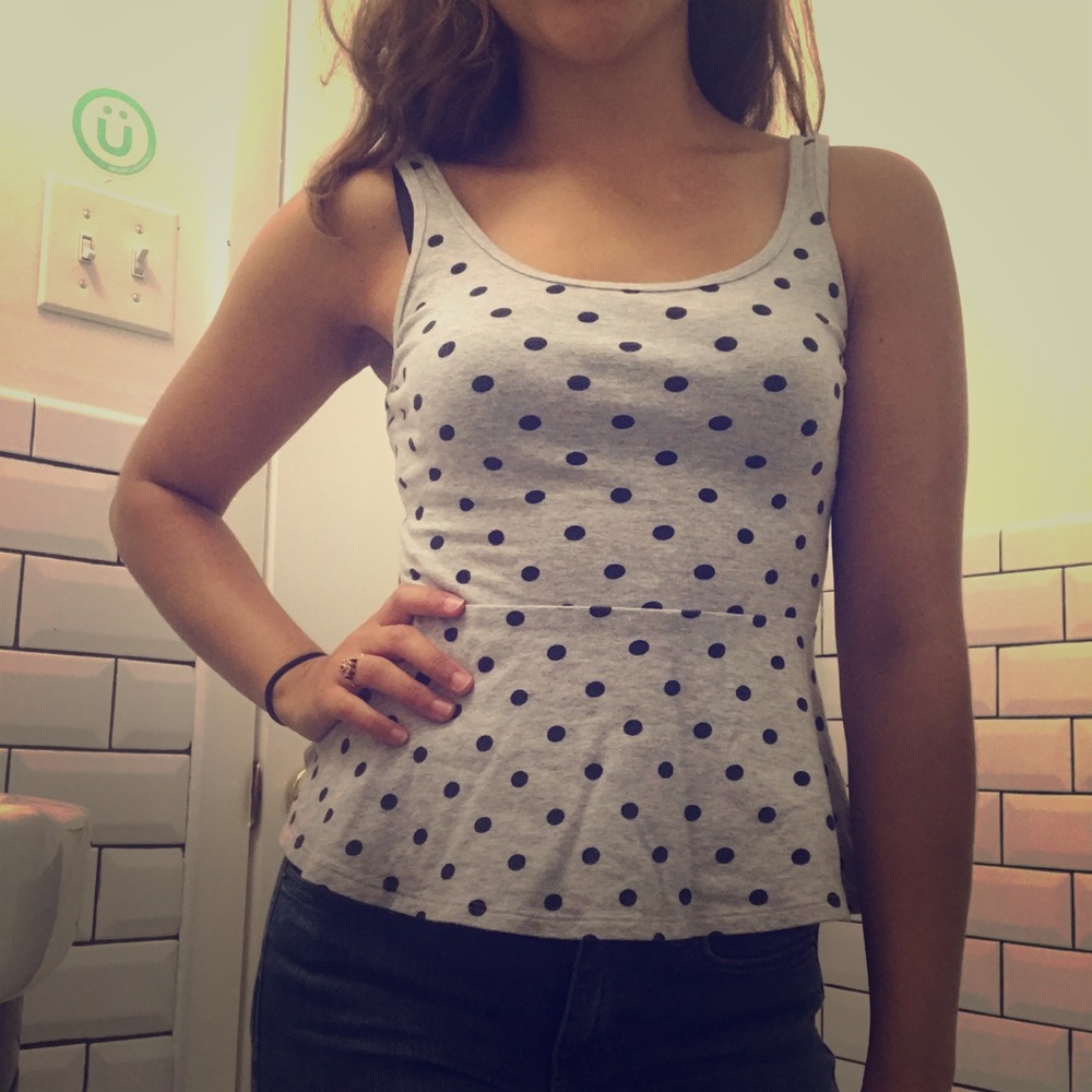 Polka Dot Peplum Top